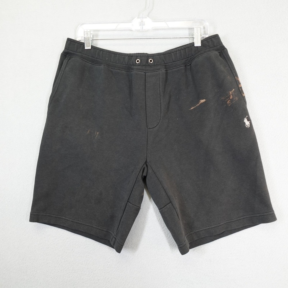 Polo Ralph Lauren Shorts Mens L Black Fleece Pony Logo Casual Gym 5602